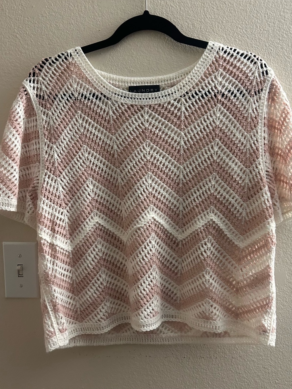 Laundry by Shelli Segal Crochet Chevron Top - Women's Size L/G - Boho Summer